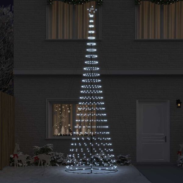 vidaXL Árbol de Navidad LED con 550 LED Frío 160 x 160 x 500 cm Metal