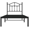 vidaXL Estructura cama sin colch&oacute;n con cabecero metal negro 90x190 cm