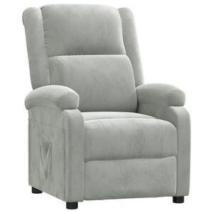 vidaXL Sill&oacute;n reclinable de terciopelo gris claro