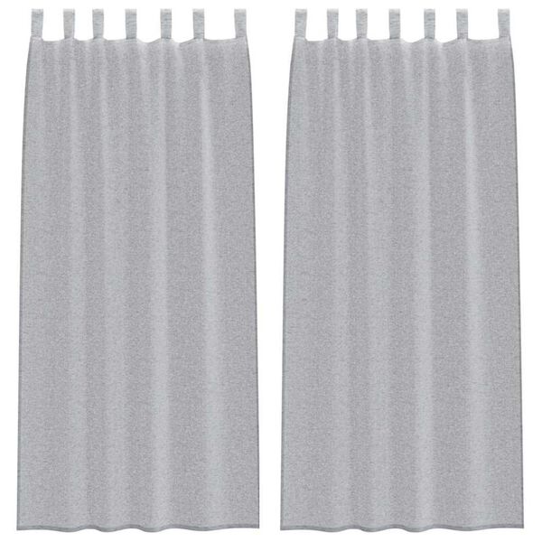 vidaXL Cortina de Voil&eacute; 2 pcs Gris oscuro 260 x 140 cm Poli&eacute;ster