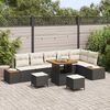 vidaXL Conjunto de sof&aacute;s de jard&iacute;n 9 pcs Negro rat&aacute;n sint&eacute;tico