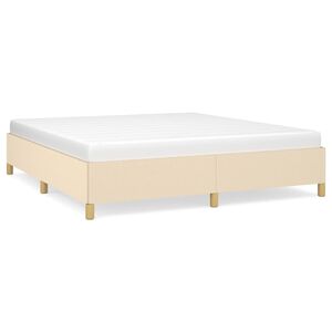 vidaXL Cama sin colch&oacute;n tela color crema 160x200 cm