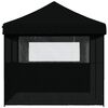 vidaXL Tienda de fiesta plegable Pop-Up con 3 paredes laterales negra