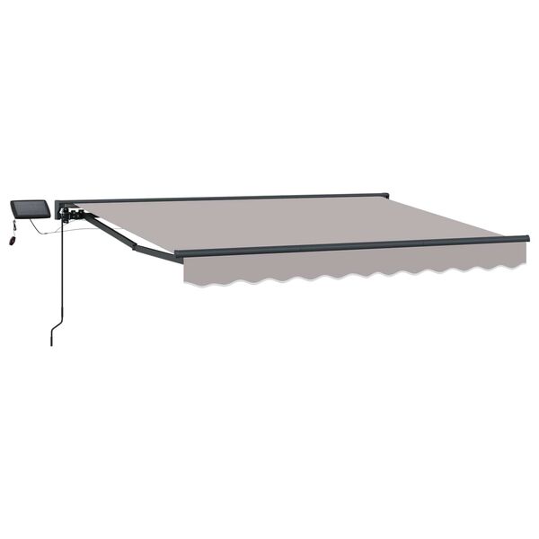 vidaXL Armaz&oacute;n de toldo manual con LEDs Gris Claro 3 x 2,5 m
