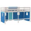 vidaXL Cama alta para ni&ntilde;os con cortinas madera pino azul 90x190 cm