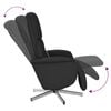 vidaXL Sillón reclinable de masaje con reposapiés tela negra