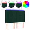 vidaXL Cabecero con luces LED terciopelo verde oscuro 144x5x118/128 cm