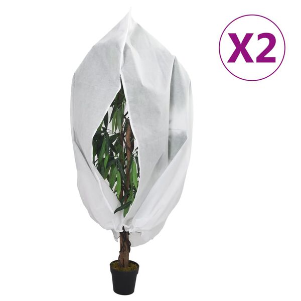 vidaXL Cubiertas para plantas con cremallera 2 uds 70 g/m&sup2; 3,93x3,5 m