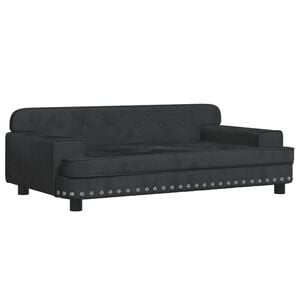 vidaXL Sof&aacute; para ni&ntilde;os de terciopelo negro 90x53x30 cm