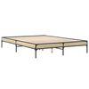 vidaXL Estructura cama madera ingenier&iacute;a metal roble Sonoma 160x200 cm