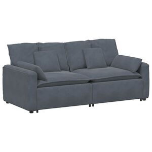 vidaXL Sof&aacute; modular con cojines gris oscuro