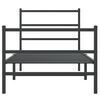vidaXL Estructura cama sin colch&oacute;n con estribo metal negro 90x200 cm