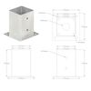 vidaXL Anclajes para postes 4 unidades metal galvanizado 101 mm