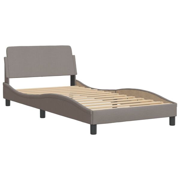 vidaXL Cama con colch&oacute;n Hvar tela gris taupe 100x200 cm