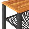 vidaXL Mesa de jardín ratán sintético madera acacia negro 70x38x42 cm