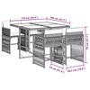 vidaXL Set comedor de jard&iacute;n 5 pzas con cojines rat&aacute;n sint&eacute;tico beige