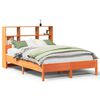 vidaXL Cama con estanter&iacute;a sin colch&oacute;n madera maciza marr&oacute;n 120x200cm