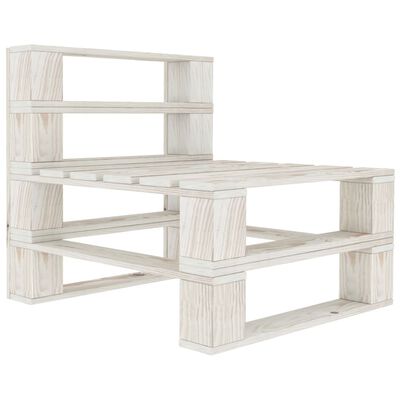 vidaXL Juego de muebles de palés para jardín 8 piezas madera blanco