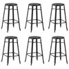 vidaXL Taburetes de cocina 6 unidades acero negro