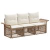 vidaXL Conjunto de sof&aacute;s de jard&iacute;n 3 uds. Beige rat&aacute;n sint&eacute;tico