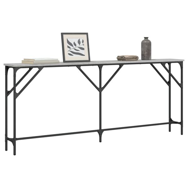 vidaXL Mesa consola madera de ingenier&iacute;a gris Sonoma 180x23x75 cm