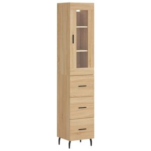 vidaXL Aparador de madera contrachapada roble Sonoma 34,5x34x180 cm