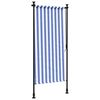 vidaXL Persiana enrollable exterior tela acero azul blanco 100x270 cm