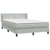 vidaXL Cama box spring con colch&oacute;n terciopelo gris claro 140x210 cm