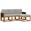 vidaXL Conjunto de sof&aacute;s de exterior 4 pcs Natural y Gris Claro