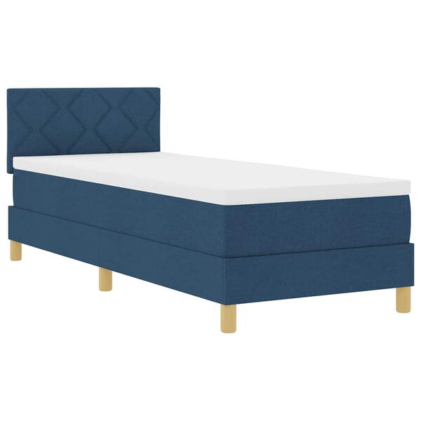 vidaXL Cama tipo Box Spring con colch&oacute;n Azul 80 x 200 cm tela
