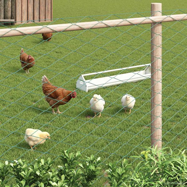 vidaXL Cerca de eslabones de cadena Verde 2 x 10 m Acero