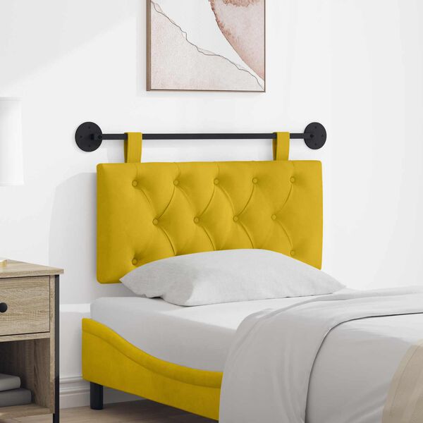 vidaXL Cabecera Colgante Amarillo 100 x 55 x 7 cm Terciopelo