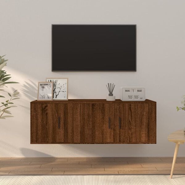 vidaXL Set de muebles para TV 2 pzas madera contrachapada roble marr&oacute;n