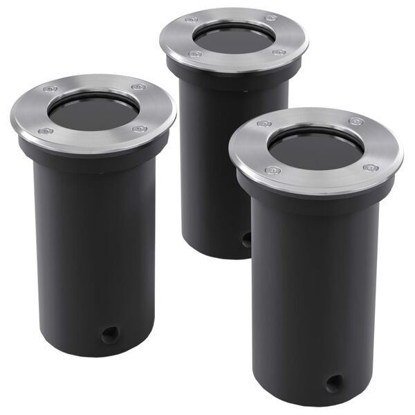 vidaXL Focos LED empotrables de suelo de jard&iacute;n redondos 3 uds