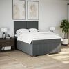 vidaXL Cama box spring con colch&oacute;n tela gris oscuro 140x190 cm