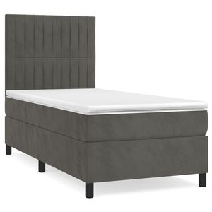 vidaXL Cama box spring con colch&oacute;n terciopelo gris oscuro 80x200 cm
