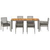 vidaXL Conjunto de Comedor de Jard&iacute;n 7 pcs Gris rat&aacute;n sint&eacute;tico