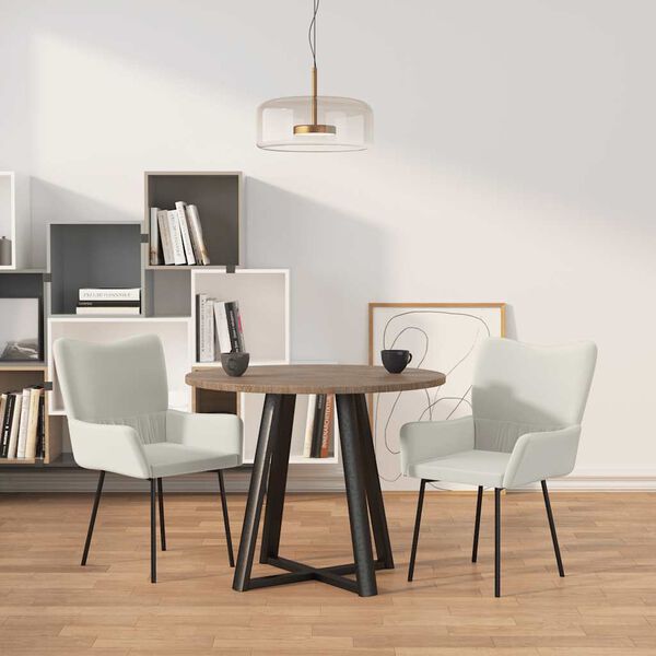 vidaXL Sillas de comedor 2 unidades terciopelo crema