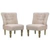 vidaXL Sillones de estilo franc&eacute;s 2 unidades tela color crema