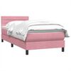 vidaXL Cama box spring con colch&oacute;n terciopelo rosa 100x220 cm