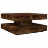 vidaXL Mesa de centro giratoria 360 grados roble ahumado 70x70x34,5 cm
