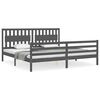 vidaXL Estructura de cama con cabecero madera maciza gris 200x200 cm
