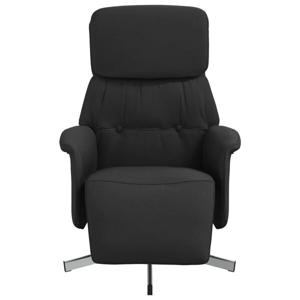 vidaXL Sill&oacute;n reclinable con reposapi&eacute;s tela negra