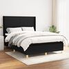 vidaXL Cama box spring con colch&oacute;n tela negro 140x190 cm