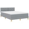 vidaXL Cama Box Spring LED con colch&oacute;n Gris Claro 140 x 190 cm tela