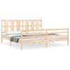 vidaXL Estructura de cama de matrimonio con cabecero madera maciza