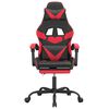 vidaXL Silla gaming con reposapiés cuero sintético negro rojo