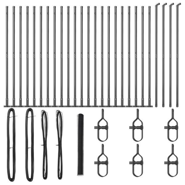 vidaXL Poste de Valla Gris 50 x 1,5 m (malla de 13 mm) Acero y PVC