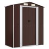 vidaXL Cobertizo jard&iacute;n acero galvanizado marr&oacute;n oscuro 192x108x223 cm