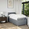 vidaXL Cama box spring con colch&oacute;n tela gris claro 90x200 cm